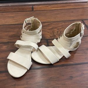 White gladiator sandals